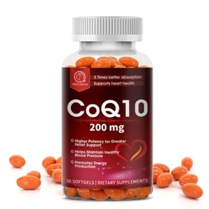 COQ 10 Coenzyme Q-10 3200mg Heart Health Support, Increase Energy & Stamina - Picture 1 of 8