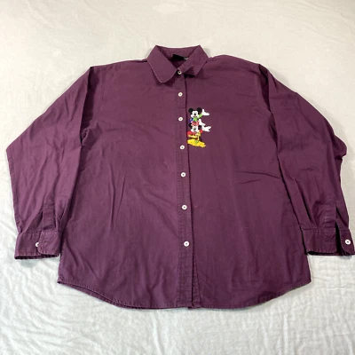 Camisa DE COLECCIÓN Mickey Unlimited Adulto Mediana Púrpura Abotonada Minnie Bordada Foto 1 de 4