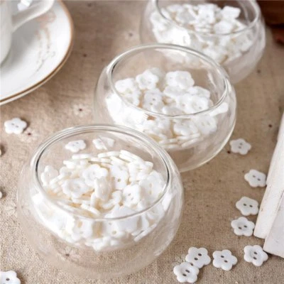 lot 20 bouton blanc fleur 2 trou 10 mm couture scrapbooking création art créatif - Photo 1/4