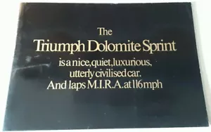 Triumph Dolomite Sprint Brochure 1973 - Picture 1 of 4