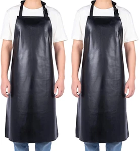 2 Pack Waterproof Rubber Vinyl Aprons - Chemical-Resistant Industrial Work Apron - Picture 1 of 11