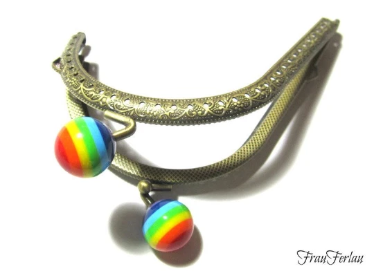 Taschenbügel Ornament bronze 11 x 9,4 cm rund buntTaschengestaltung Taschengriff - Bild 1 von 1