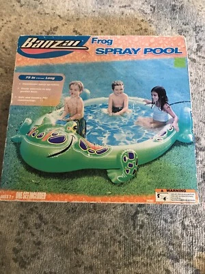 Banzai Frog Spray  Pool - New / Sealed BUILT IN Spray  Rare 75 Inch Long - Image 1 of 4