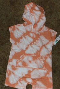 Boys Carter's NWT orange hooded short sleeve romper size 12 Months - Picture 1 of 1