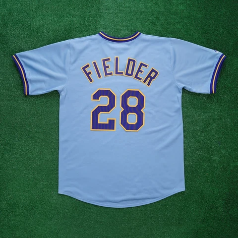 Prince Fielder Milwaukee Brewers Blue Cooperstown Throwback Men's Jersey Cover