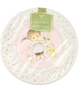 NOS Vintage Dessert Pappteller SUZY ANGEL Ambassador 1976 Hallmark Karten (6) - Bild 1 von 3