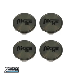 4 x Niche Wheel Center Cap Tint w/ Logo In Black 1003-24DTLB - Picture 1 of 1