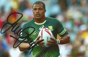 SOUTH AFRICA & WASPS RUGBY UNION: JUAN DE JONGH SIGNED 6x4 ACTION PHOTO+COA - Picture 1 of 1