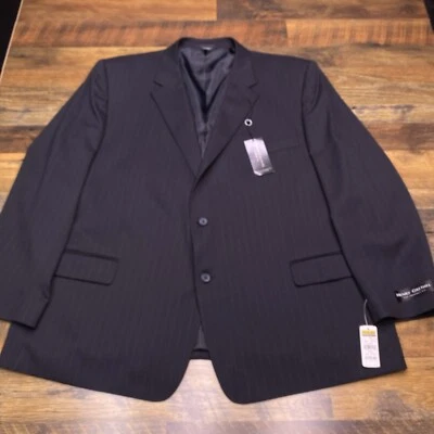 Blazer Henry Grethel 56R Azul Marino Rayas Lana Elástico Traje Chaqueta Nuevo Foto 1 de 4