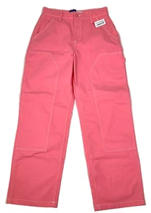 NWT Old Navy Loose High-Waisted Carpenter Pants for Girls Sz 16 Pink High Waist - Picture 1 of 6