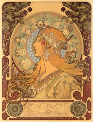 Póster o lienzo de colección Zodiac 1896 Alphonse Mucha 18x24 Foto 1 de 3