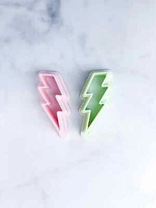 Triple Lightning Bolt Polymer Clay Cutter | Cookie cutters | Earrings | Fondant - Picture 1 of 4