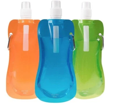 3pc Collapsible Reusable Water Bottles BPA Free - 12 ounces - Image 1 of 3