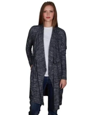 Velvet by Graham & Spencer Dejavu Heathered Gray Open Cardigan Oversized XS NWT - Image 1 of 4