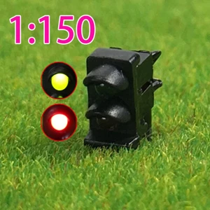 5pcs Échelle N 1:150 Petits Modèles de Feux de Signalisation 2LEDs Rouge/Vert - Picture 1 of 8