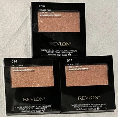 Pack Of 3 Revlon Powder Blush, Shimmer Finish, 014 Tickled Pink, 0.17 oz - Image 1 of 2