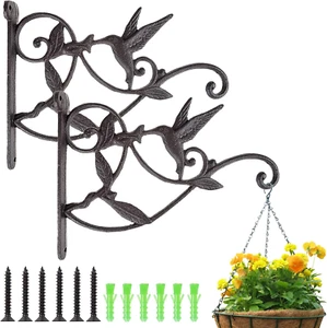 Hanging Plant Bracket, Iron Plant Hangers Outdoor Hanging Baskets for Plants Dec - Picture 1 of 7