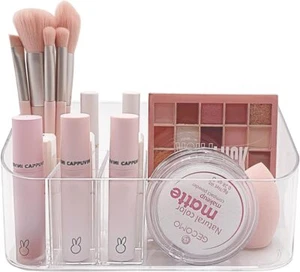 Makeup Tray Holder Organizer Cosmetic Display Crystal Clear, Clear - Picture 1 of 8