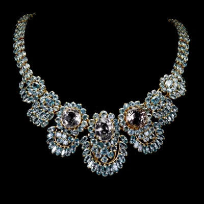 925 Argento Sterling Collana Ovale Quarzo 17x14mm Blu Zircone Gemma Fatto a Mano - Immagine 1 di 4