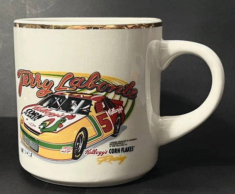 Rare 1996 Terry Labonte #5 Kellogg's Corn Flakes Ceramic Coffee Mug Nascar Cover