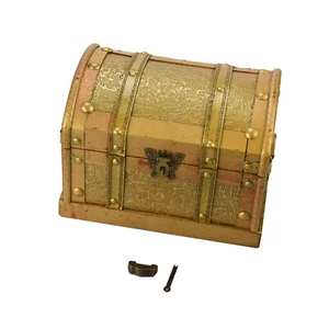 Wooden Pirate Treasure Chest Box Gem Jewelry Trinket Keepsake Storage Case d - Picture 1 of 10