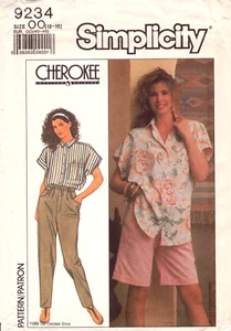 Simplicity 9234-Misses Pants-Shorts-Shirt-Slightly Baggy Shorts - Imagen 1 de 4