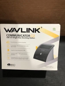 WAVLINK COMMUNICATOR C2 USB 3.0 SINGLE BAY DOCKING STATION WL-ST335A, NEW - Picture 1 of 6