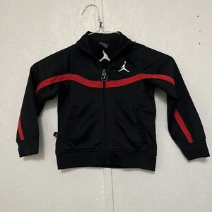Boys Air Jordan Tracksuit Jacket Size  4 BLACK RED Full Zipper - Picture 1 of 4