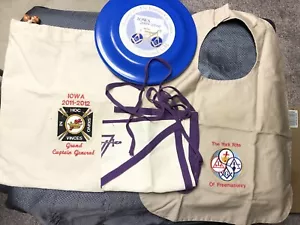 Freemaso Frisbee Canvas Bag Aprons Masonic Iowa York Right of Freemasonry LOT 4 - Picture 1 of 5