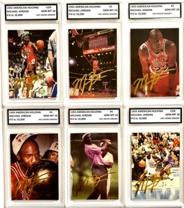 Lot Of 6 MICHAEL JORDAN 1993 AMERICAN HOLDING Graded Gem-Mt 10 Complete #’d Set - Picture 1 of 8