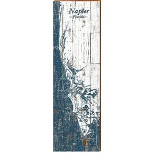 Letrero de madera mapa de Nápoles, Florida | Impresión de arte de pared en madera real - Imagen 1 de 4