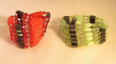 Lote de 2 - Pulsera/Collar Magnético Hematita Cuentas Verde y Rojo (#158) Nuevo sin Etiquetas Foto 1 de 4