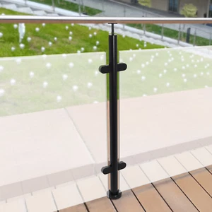 Glass Railing Mid Post, 304 Stainless Steel Guardrail Post, Deck Railing Post - Picture 1 of 17