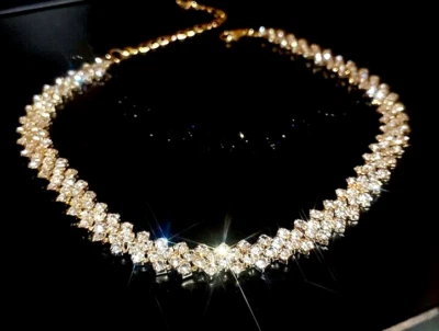 Collar Diva Edgy BLANCO Estrás Gargantilla Betsey Johnson HIP HOP Club Nocturno Foto 1 de 4