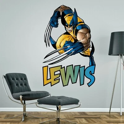 KAPOW BOOM GRAPHICS WOLVERINE PEGATINA DE PARED PERSONALIZADA superhéroe niños niños niños calcomanía dormitorio