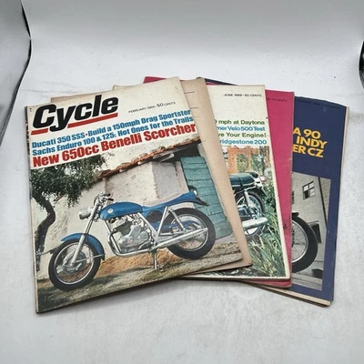 Cycle Magazine 1969 Vintage Lot 5 Issues Motorcycle Harley Yamaha Suzuki Honda - Image 1 of 4