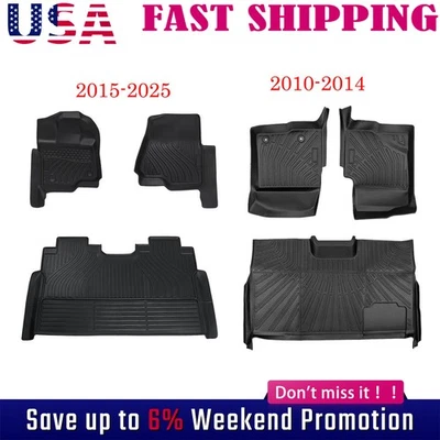 Tapetes forro de coche para Ford F-150 F150 2010-2025 cabina SuperCrew TPE todo tipo de clima Foto 1 de 4