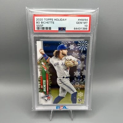 2020 Topps Holiday HW94 Bo Bichette (RC) SSSP Variation PSA 10 Toronto Blue Jays - Image 1 of 2