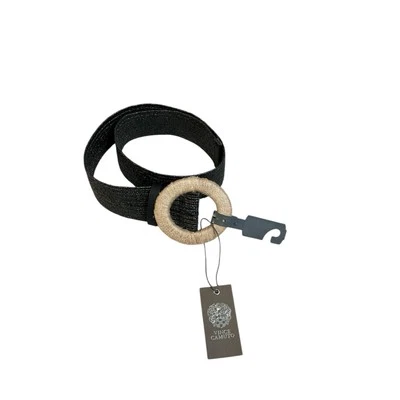 Cinturón elástico Vince Camuto con hebilla de rafia talla pequeña/mediana nuevo con etiquetas negro tostado elástico Foto 1 de 4