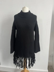 Arket Strickkleid 100% Wolle schwarz Größe XS/S Quasten Langarm - Bild 1 von 11