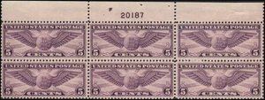 US #C12 MH plate block of 6 - Picture 1 of 1