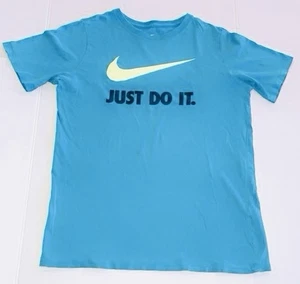 The Nike Shirt Boys Size XL Just Do It Crewneck T-Shirt Aqua Blue Youth Tee - Picture 1 of 8