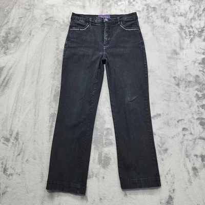 NYDJ Not Your Daughters Jeans Womens 6 Blue Dark Wash Straight Studded Pockets - Image 1 of 4