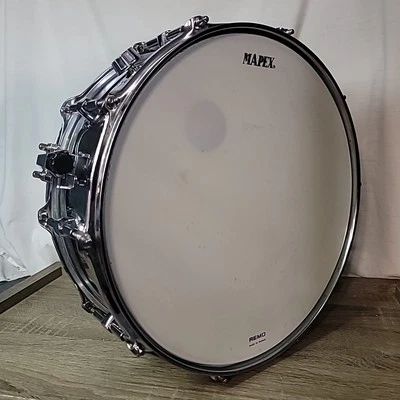 Tambor redoblante de acero MAPEX 14" x 5,5” diez tacos excelente Foto 1 de 4