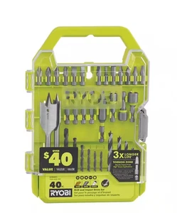 New Ryobi A98401 Drill and Impact Drive Kit (40-Piece) - Picture 1 of 3