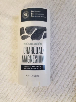Schmidt's ДРЕВЕСНЫЙ УГОЛЬ И МАГНИЙ натуральный дезодорант - 3,25 унц, 92 г, новый без коробки - Изображение 1 из 4