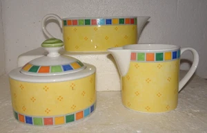 Villeroy & Boch Twist Alea Limone Zuckerdose mit Deckel & Milchkännchen Set & Sauciere - Bild 1 von 16