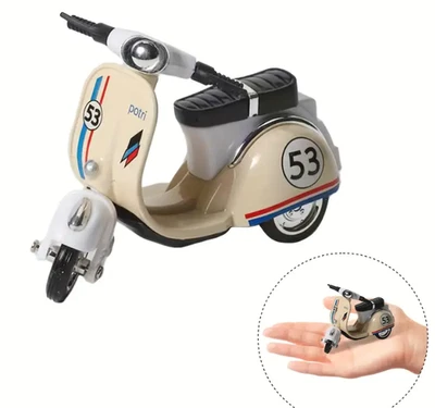 🛵 Miniature Vintage Scooter Model Cream & Blue Number 53 | Collector's Delight - Image 1 of 4