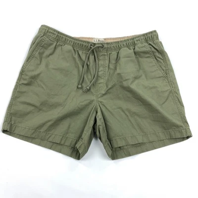 Pantalones Cortos LL Bean Dock Para Hombre XL Verde Cintura Elástica Cordón Heritage Foto 1 de 4