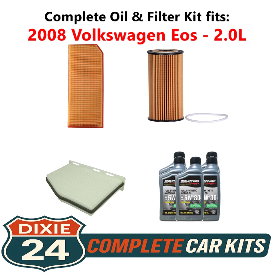 2008 Volkswagen Eos 2.0L Complete Oil, Air & Cabin Filter Kit (5W-30) - Image 1 of 4